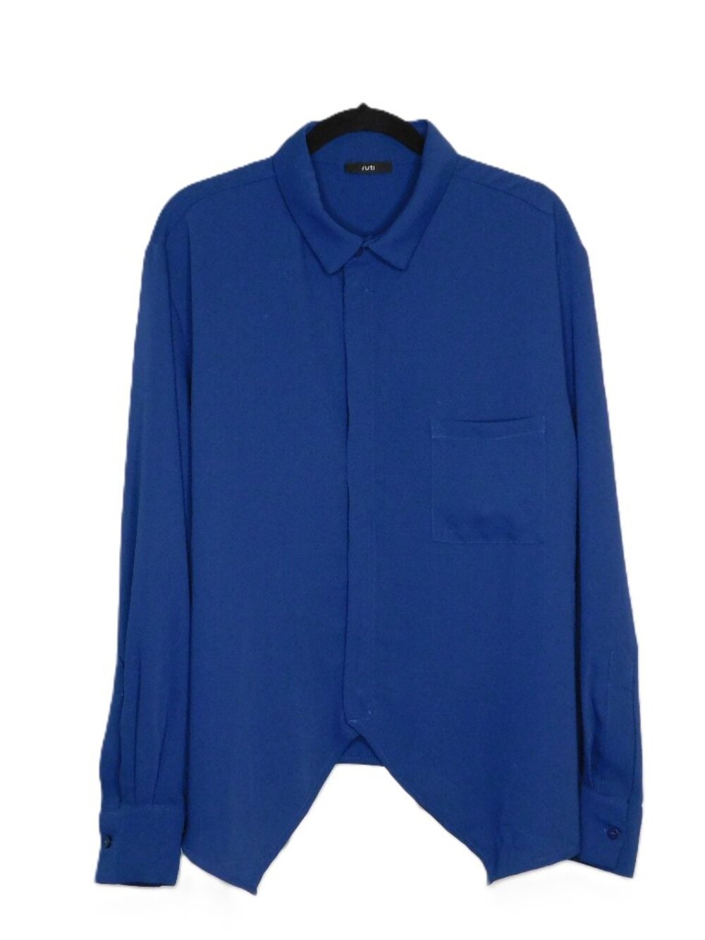 Ruti Handkerchief Zipper Blouse | Dark Royal Cobalt Blue | EUC | 4 / Small